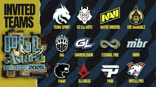 Team Spirit, Virtus.pro, NaVi – объявлены участники PGL Astana 2025
