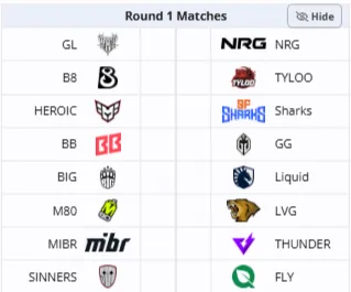 Стартовые матчи первой стадии IEM Cologne Major 2026