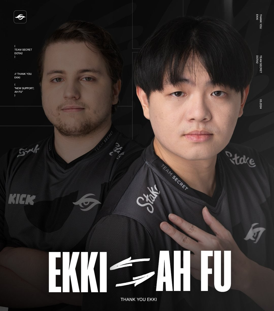 AhFu заменил Ekki в составе Team Secret