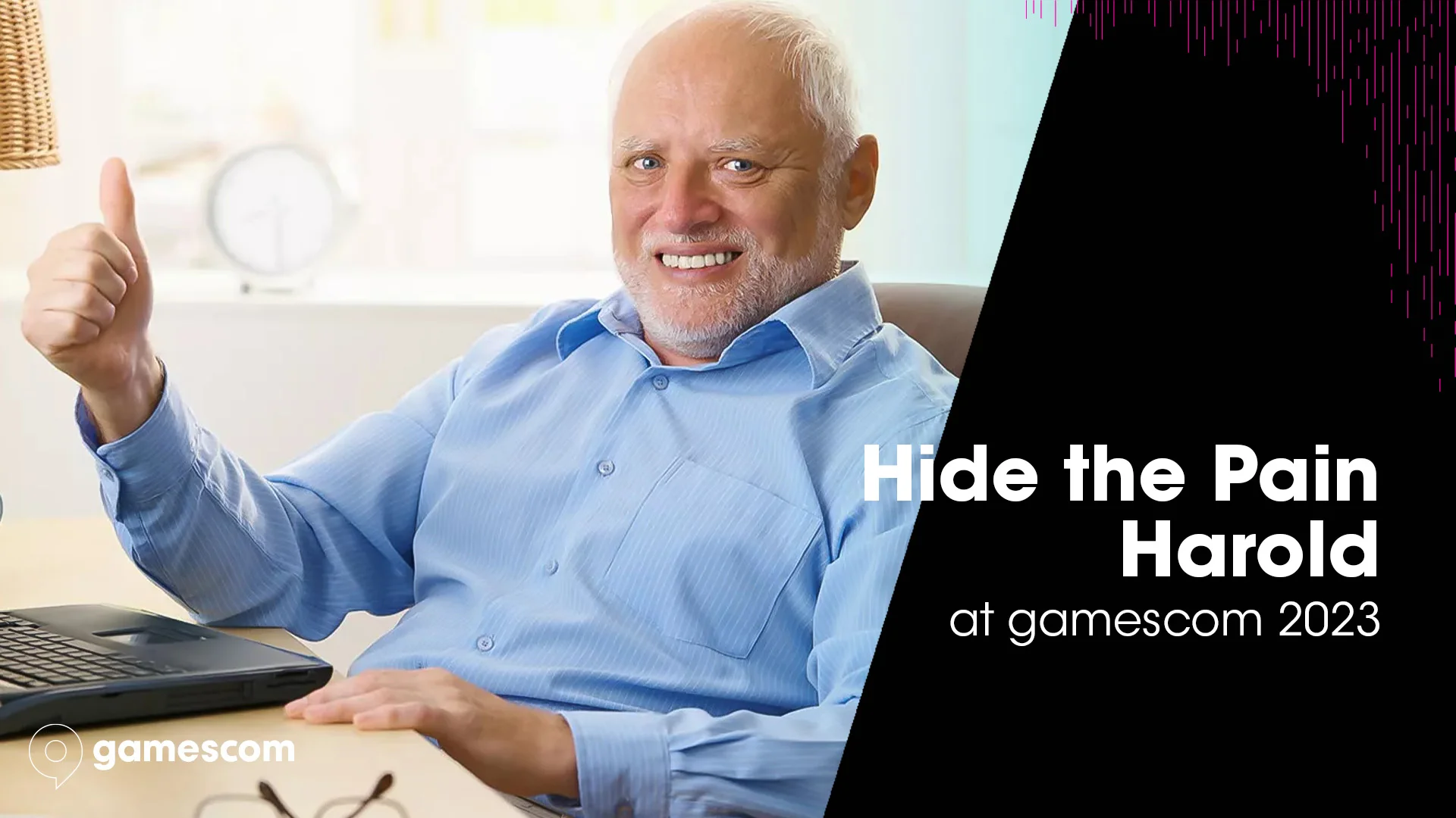 Выставку gamescom 2023 посетит герой мема «Гарольд, скрывающий боль»