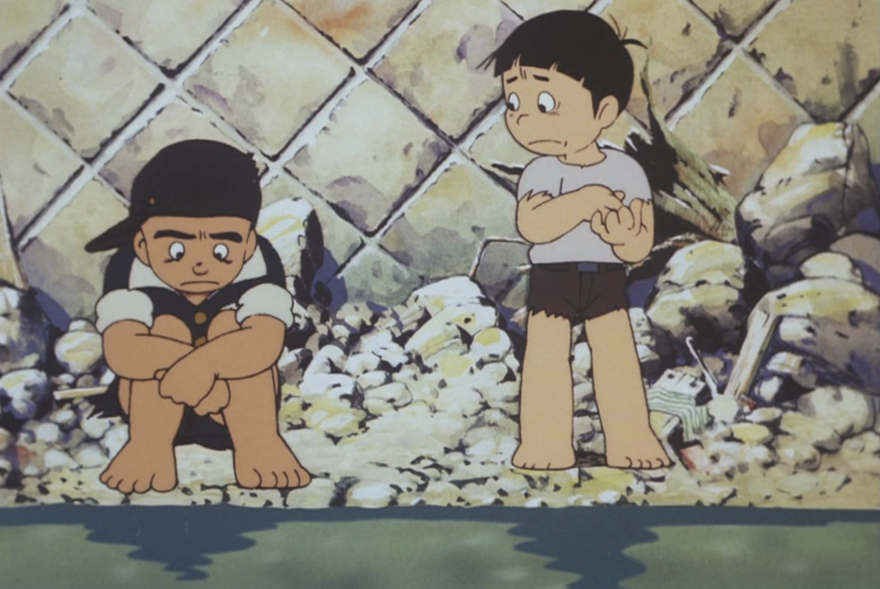 Кадр из аниме «Босоногий Гэн»
