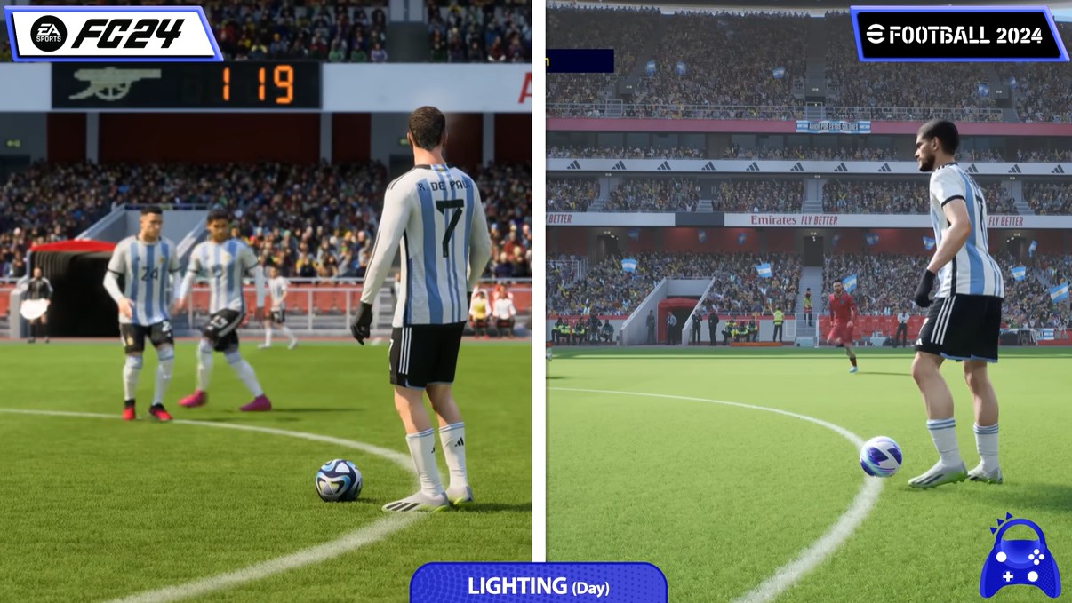 В сети сравнили EA Sports FC 24 и eFootball 2024