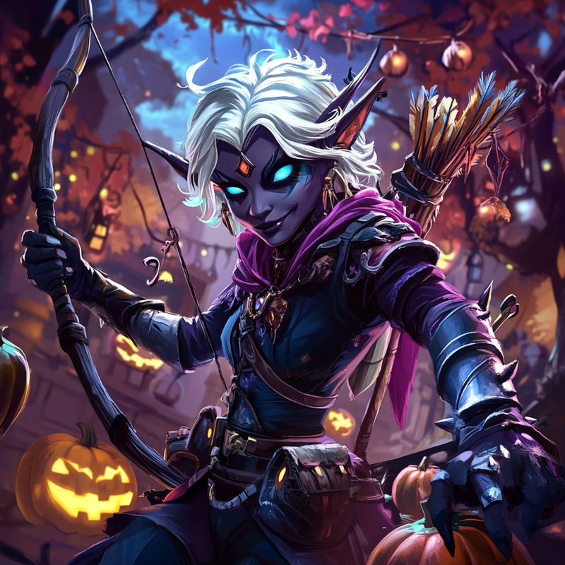 Drow Ranger в стиле Хэллоуина