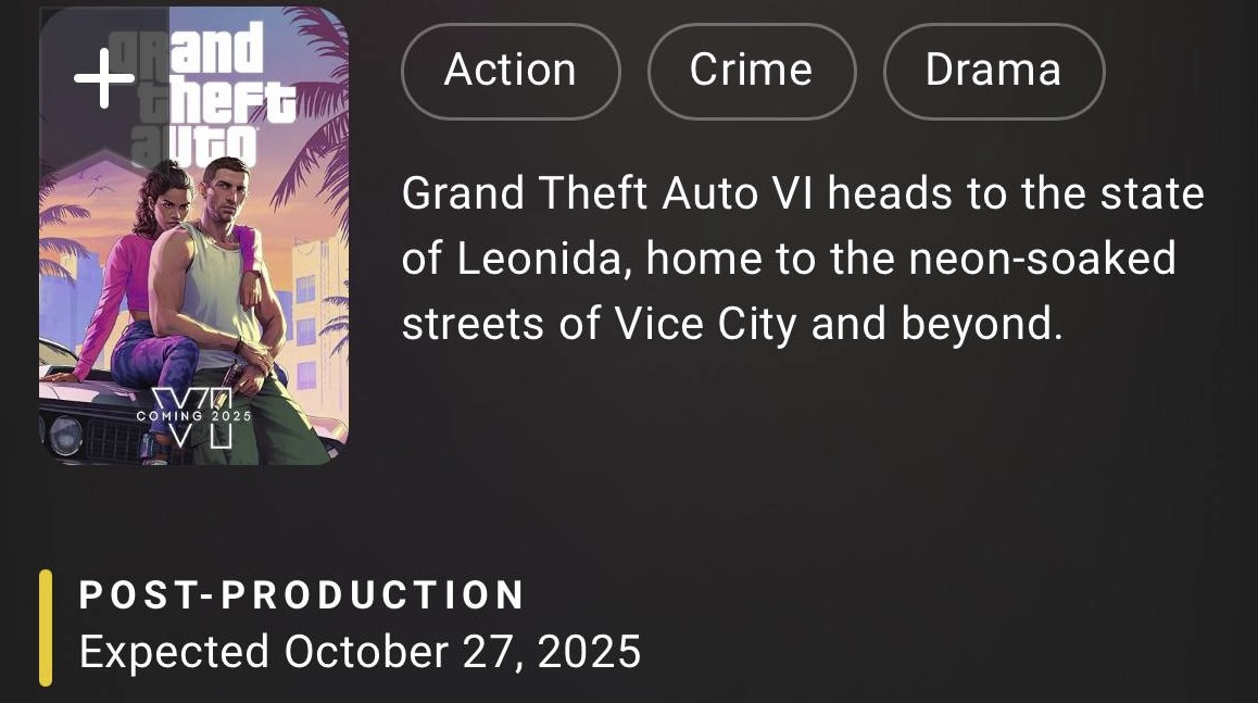 GTA VI на IMDB