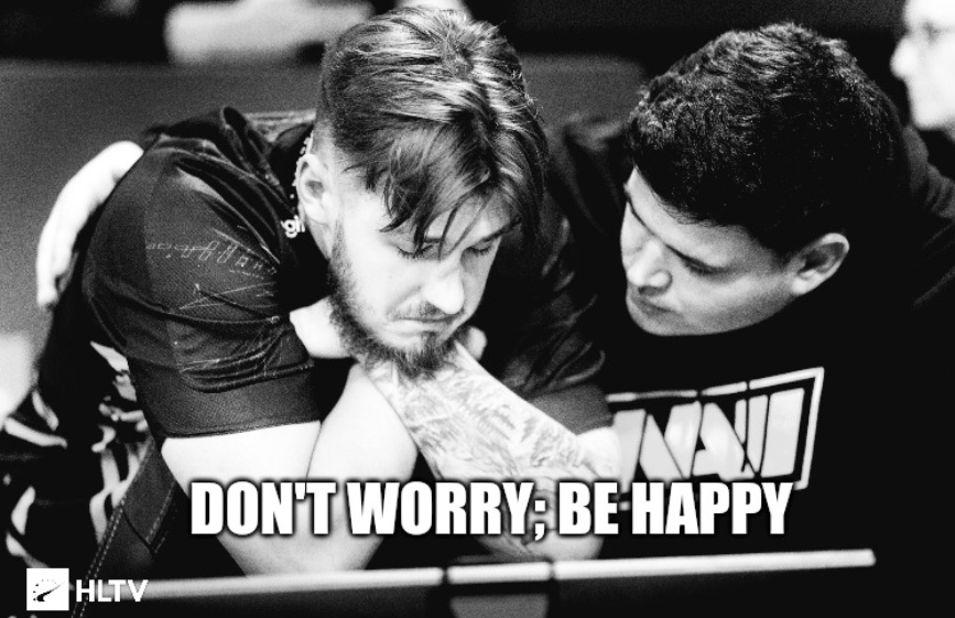 Мем от Thorin, адресованный jL: «Не волнуйся, будь счастлив»