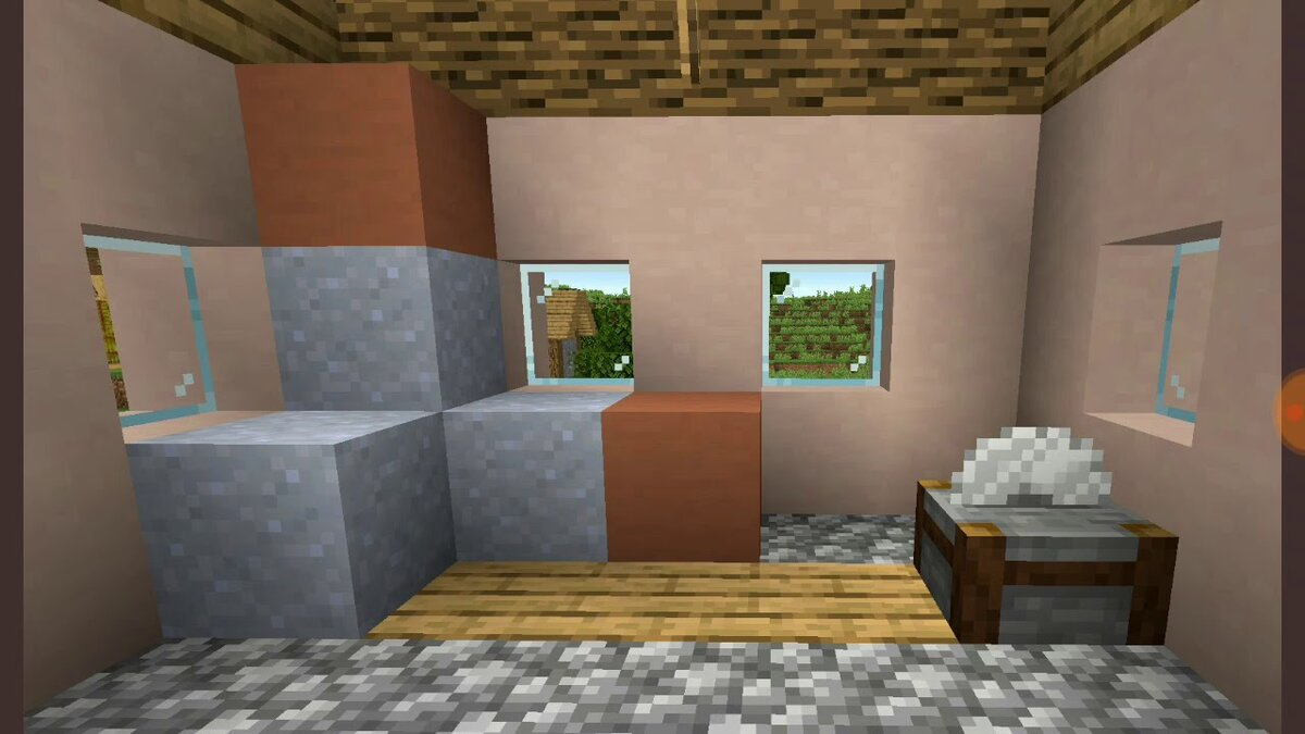 Камнерез в деревенском доме в Minecraft