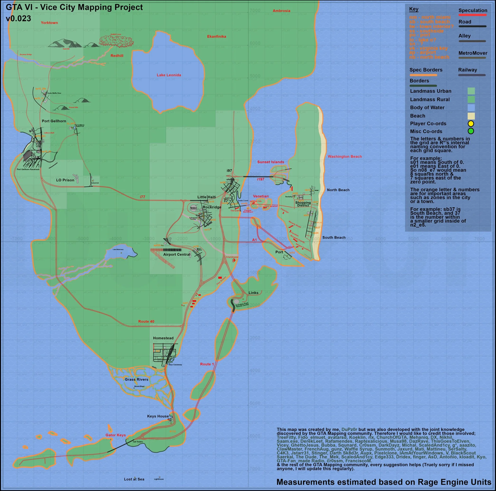 Предполагаемая карта GTA 6