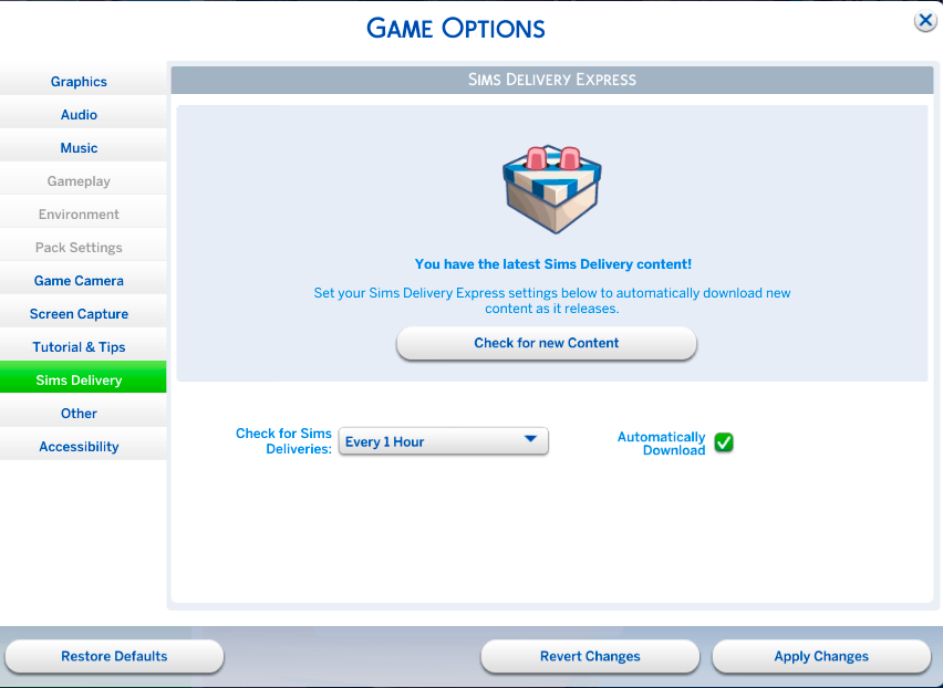 Обновление Sims 4 через игру