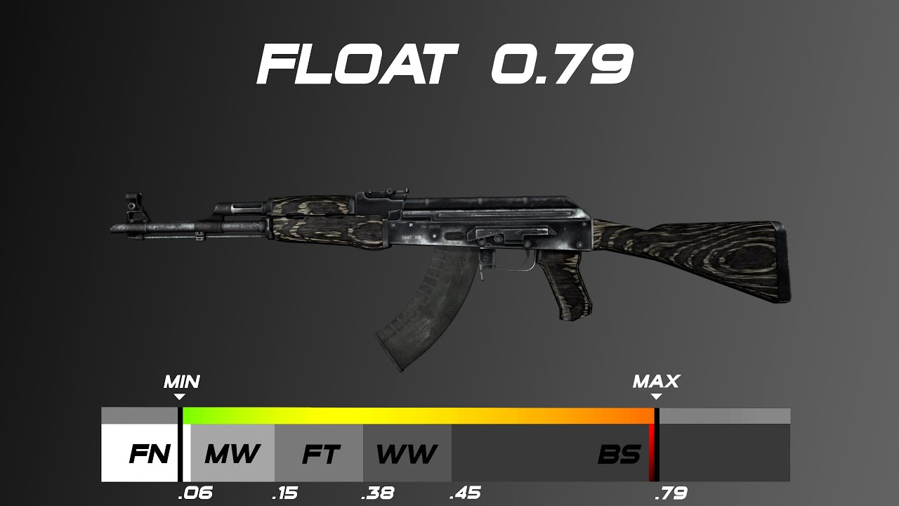 AK-47 | Черный глянец с редким флоатом 0,79