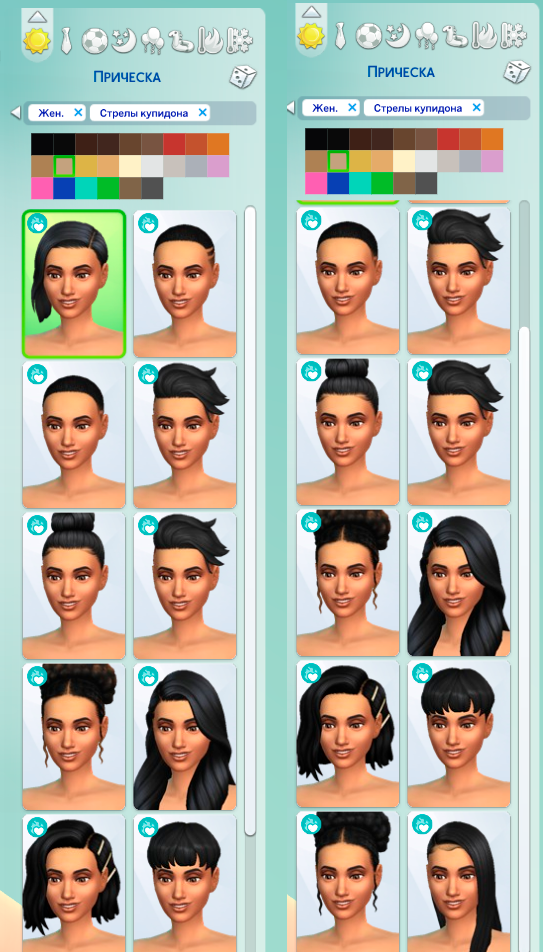 Новые причёски для женщин в The Sims 4