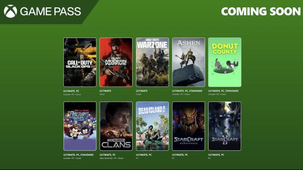 Call of Duty: Black Ops 6 и Starcraft 2 появятся Xbox Game Pass в конце октября