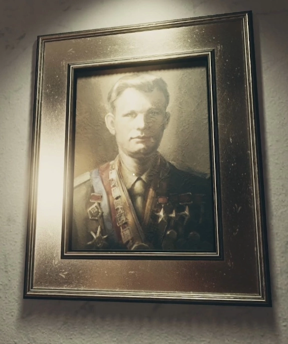 Портрет Юрия Гагарина вблизи
