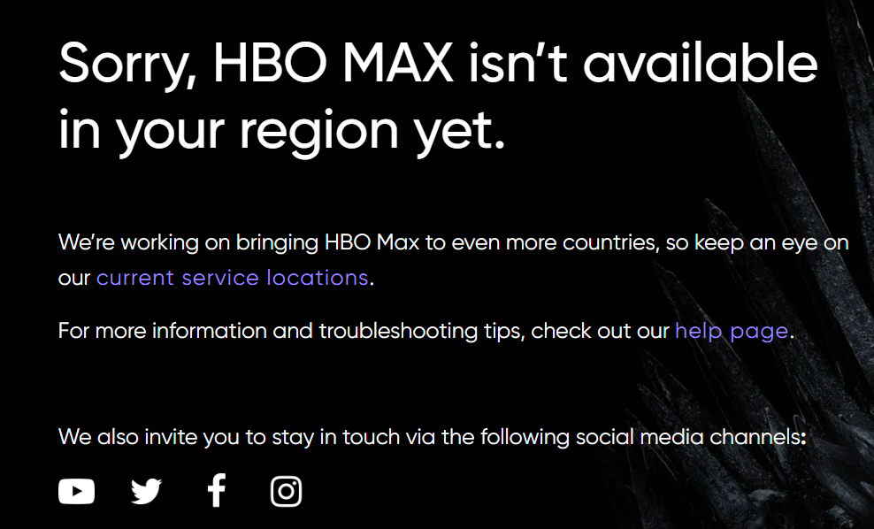 При попытке зайти на сайт HBO из России вы столкнетесь с ошибкой