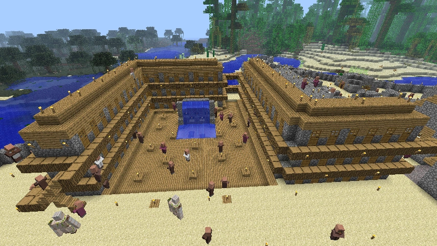 Большой дом для жителей в Minecraft