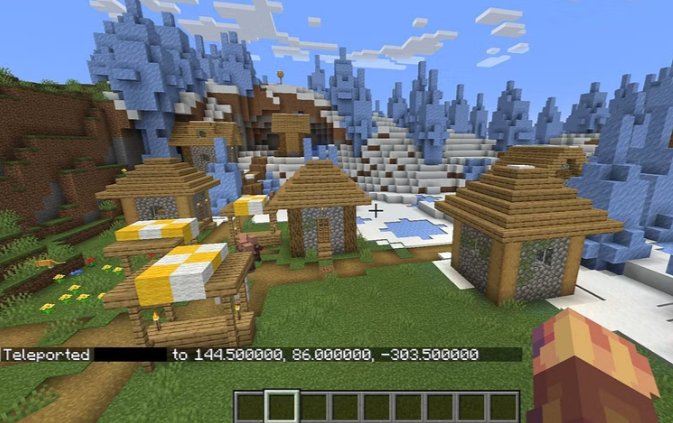 Телепорт в деревню в Minecraft