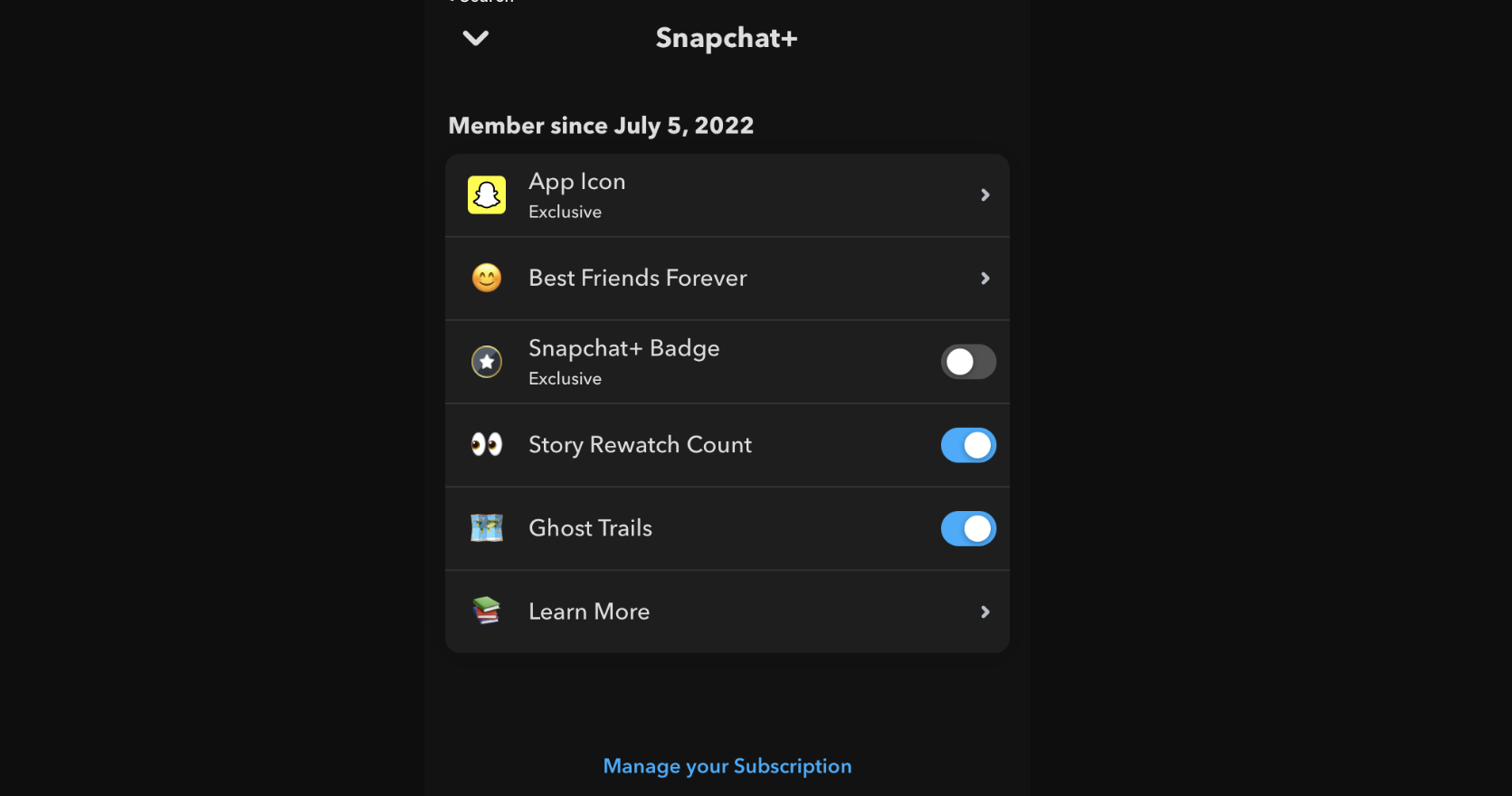 Специальные функции Snapchat+