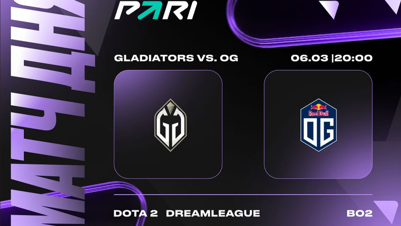 PARI: Gladiators обыграет OG на DreamLeague Season 22 по Dota 2