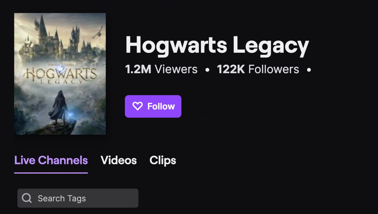 Hogwarts Legacy поставила рекорд по зрителям на Twitch среди одиночных игр