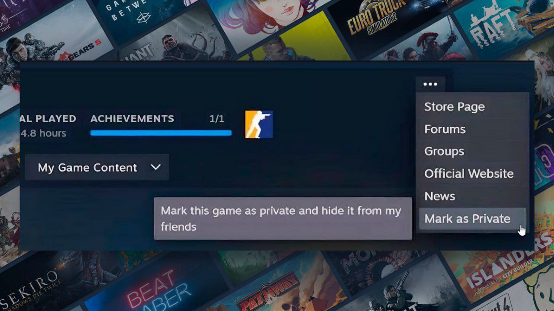 В Steam хотят добавить возможность скрывать игры от списка друзей