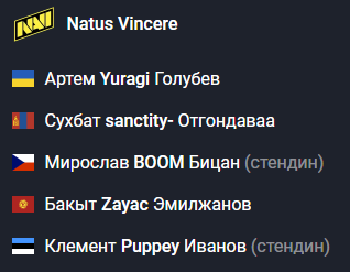 Состав команды NaVi по Dota 2