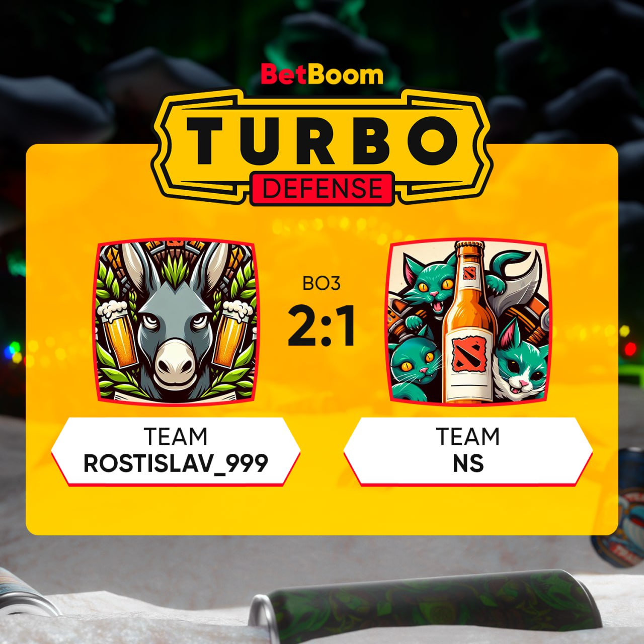 Команда rostislav_999 сразится с составом Cooman в финале BetBoom Turbo Defense