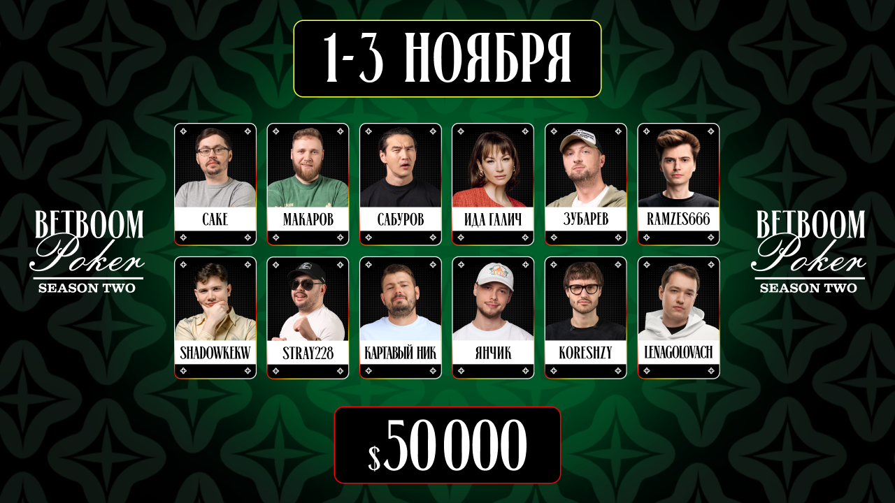 Второй сезон BetBoom Poker пройдёт в ноябре. Среди новичков – RAMZES666