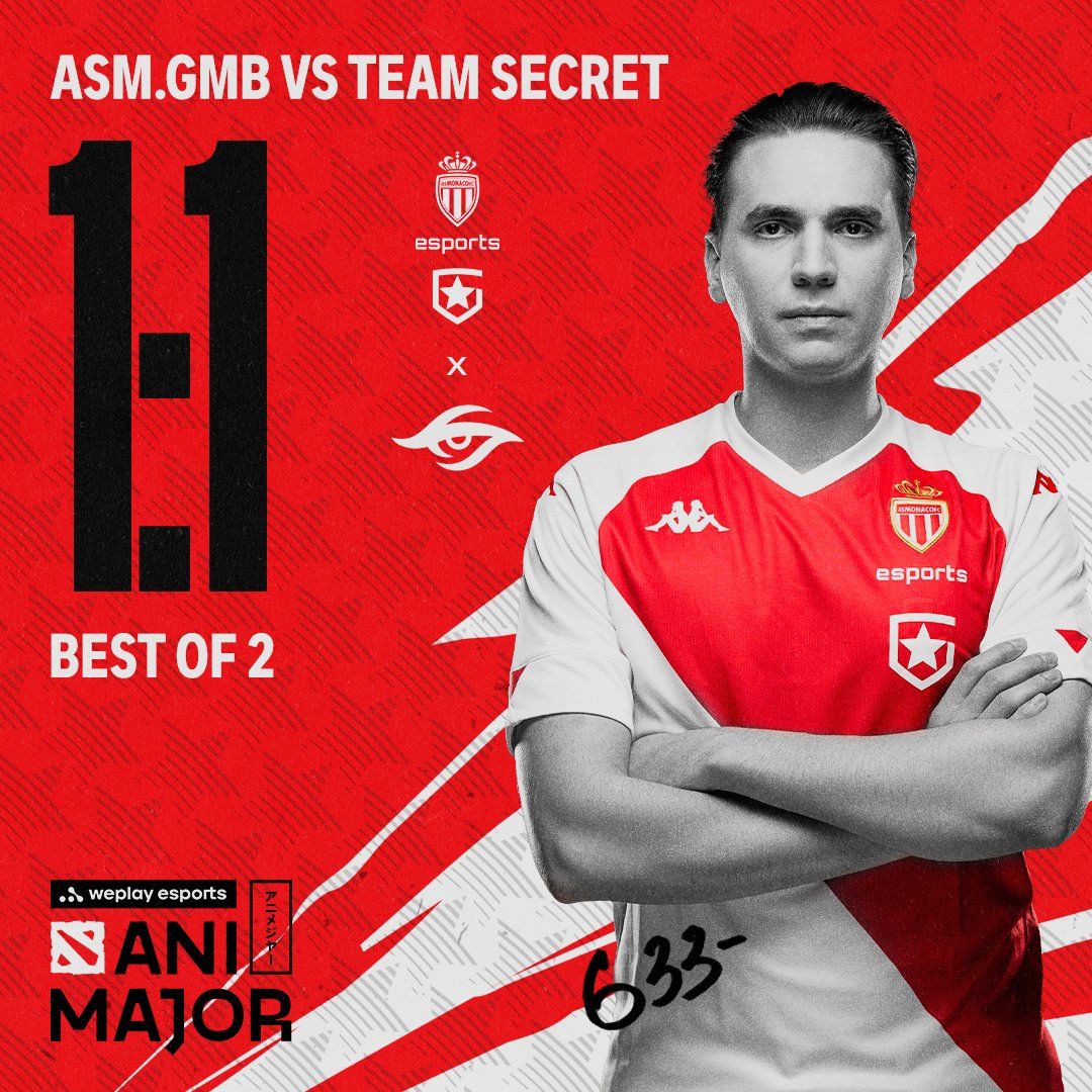 AS Monaco Gambit сыграла вничью с Team Secret в первом матче на WePlay AniMajor 2021