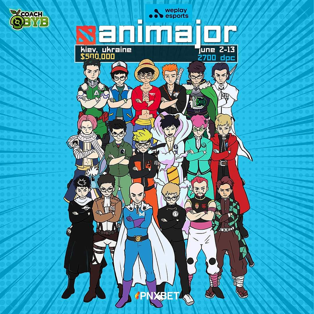 Участники WePlay AniMajor 2021 в виде героев аниме