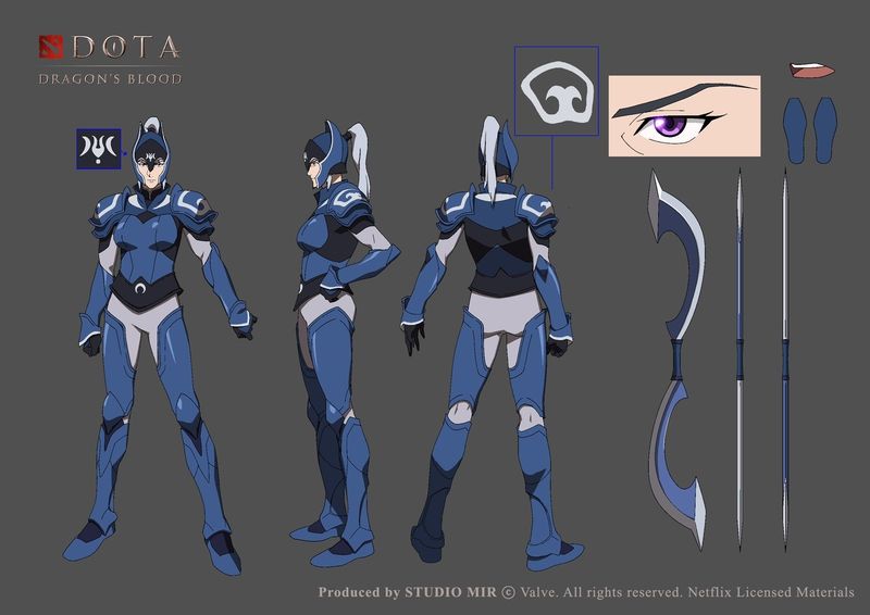 Броня и оружие Luna из аниме-сериала DOTA: Dragon`s Blood