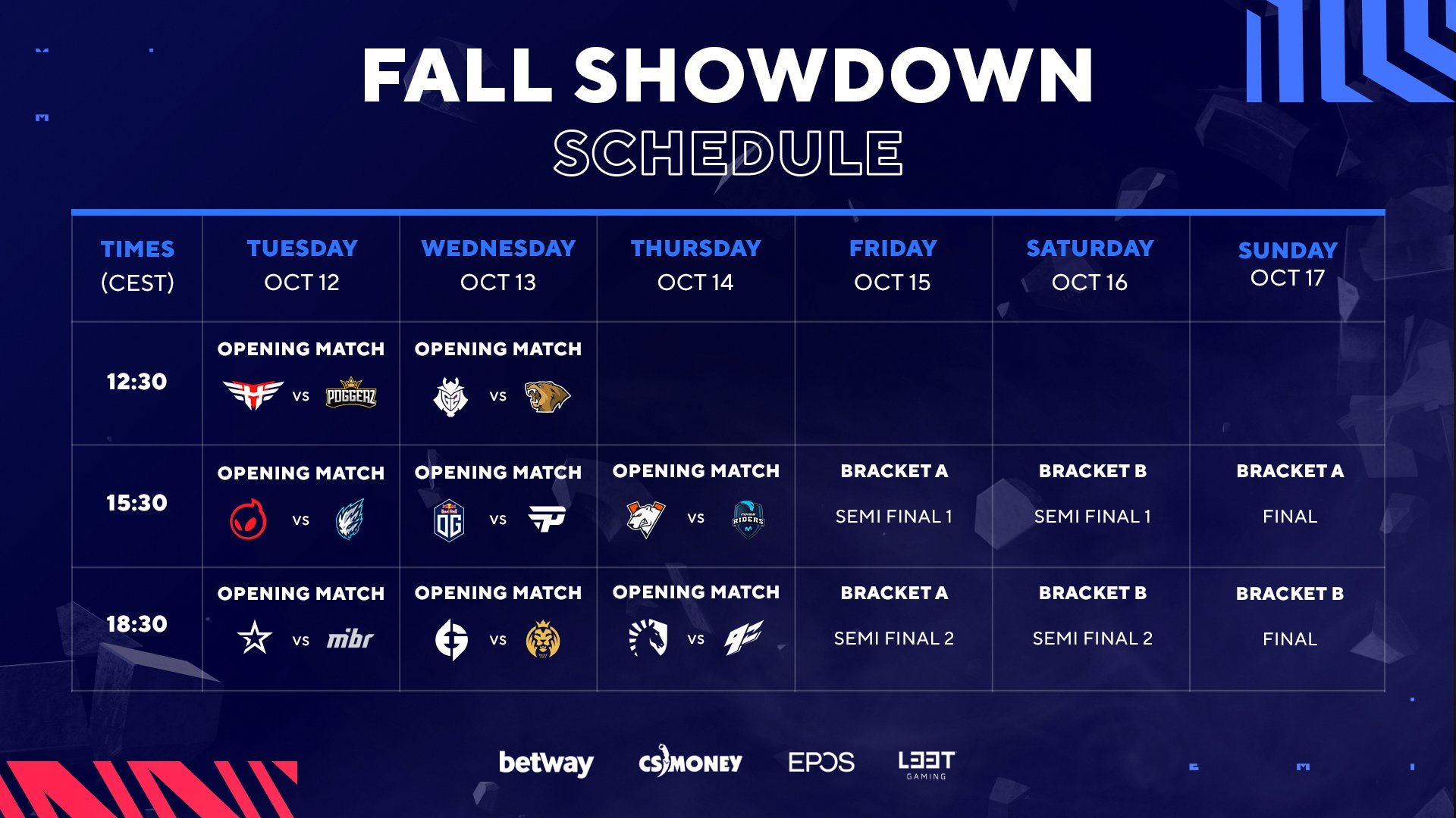 Расписание матчей BLAST Premier: Fall Showdown 2021