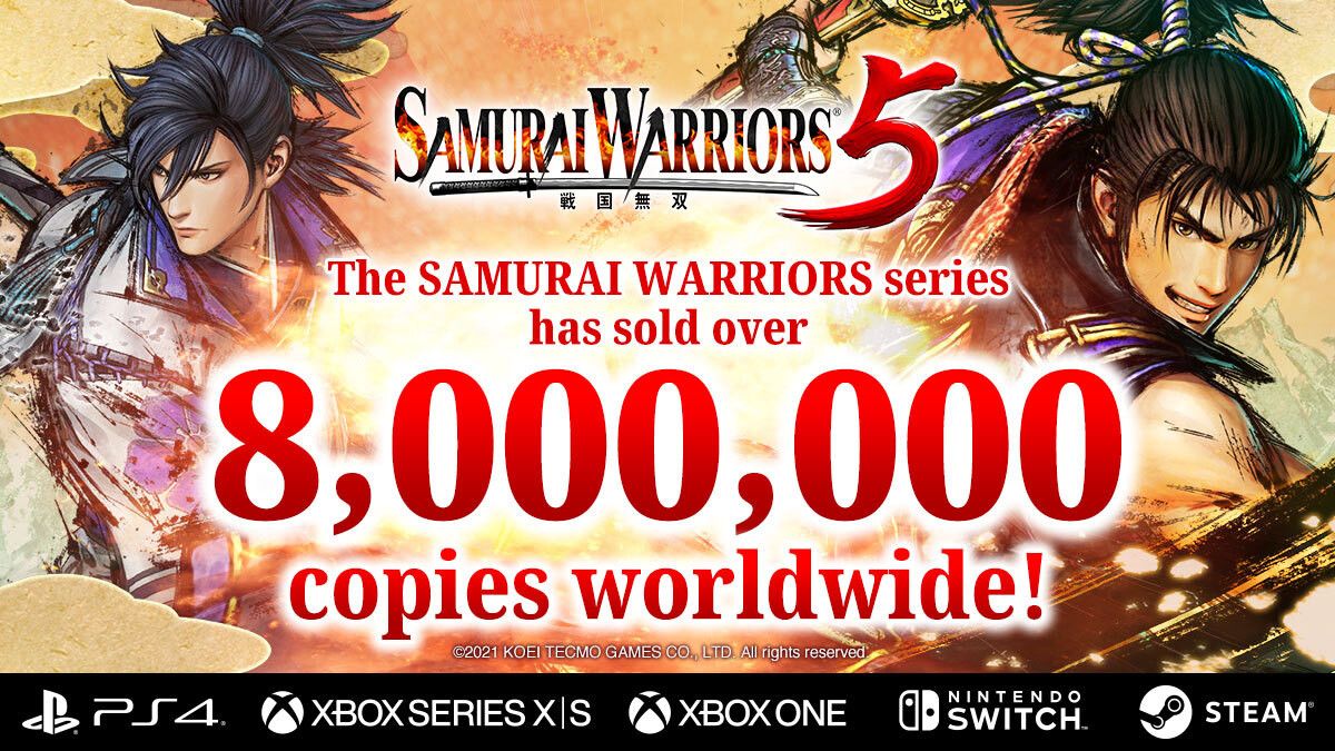 8 миллионов проданных копий у серии Samurai Warriors