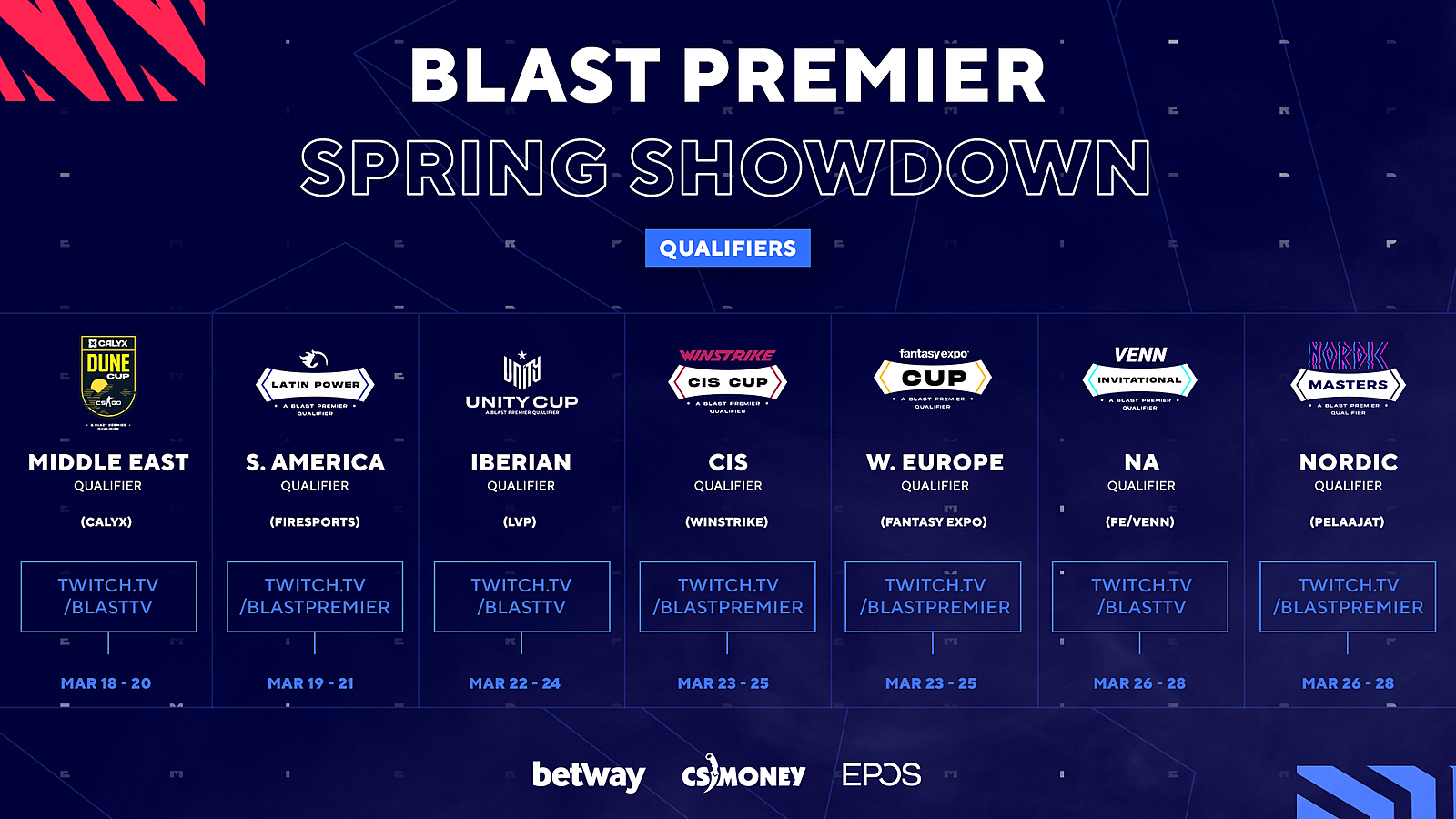 Расписание отборочных BLAST Premier: Spring Showdown 2021